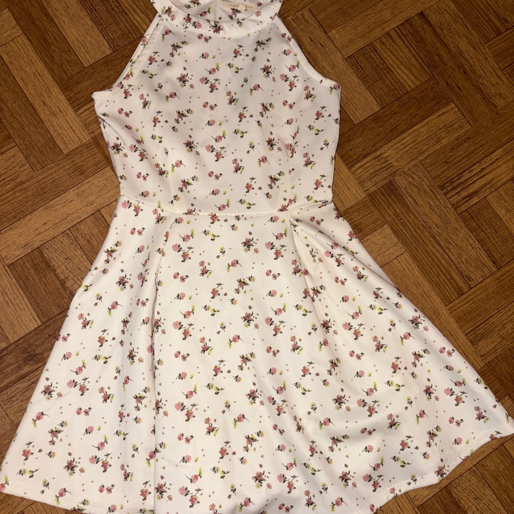 Floral Kids Dress in White and Pink